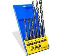 Juego de brocas SDS-Plus para martillo perforante Unyqoos®, 6 piezas – Brocas para hormigón y piedra, para martillos perforantes, con las siguientes medidas: 5x110 mm / 6x110 mm / 8x110 mm / 6x160 mm 