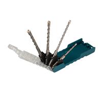 Juego de brocas SDS-Plus TCT de 4 piezas Makita E-14249, para taladrado en hormigón, alta durabilidad y precisión, ideal para uso profesional, color plateado