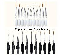 Juego de brochas de detallado de calidad, set de 22 piezas de micro-plumillas para detalles y pintura artística - pintura acrílica, al óleo, acuarela con número, , rostro, uñas, manualidades