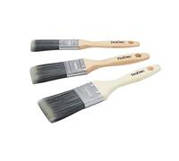 Juego de brochas sintéticas ProDec de 3 Piezas para Pintura de Acabado Liso con Pinturas de emulsión, Brillantes y satinadas en Paredes, techos, Madera y Metal, Contiene brochas de 1", 1,5" y 2".