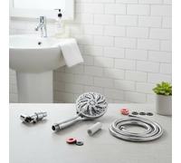 Juego de cabezal de ducha de mano de 8 pulgadas con filtro, mango desmontable y spray trasero, kit de baño para limpieza y comodidad