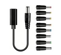 Juego de cables adaptadores de corriente con entrada hembra tipo C, 8 puntas adaptadoras y cable de 30 cm para enrutador, respaldo de alimentación, guía diaria, cable de enchufe redondo, enrutador