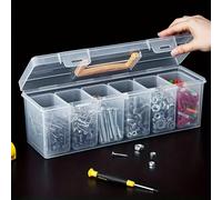 Juego de cajas de almacenamiento de piezas de herramientas, organizador de herramientas con múltiples compartimentos, caja de clasificación para tornillos, llaves, accesorios de ferretería y juguetes,