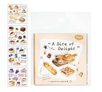 Juego de calcomanías para alimentos, bonito paquete de etiquetas decorativas para diario, colección de calcomanías para álbumes de recortes, cuaderno creativo, kit de decoración para estudiantes