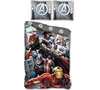 Juego de cama Avengers Marvel Microfibra 140 x 200 cm - Funda nórdica + funda de almohada - Niño adulto - Suave ligero lavable - Super Héroes Dormitorio (B)