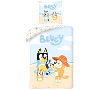 Juego de cama Bluey, funda nórdica reversible de 140 x 200 cm, funda nórdica de 65 x 65 cm (juego de funda nórdica azul