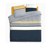 Juego de cama con estampado étnico de rayas azules 240X220