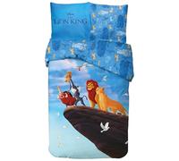 Juego de cama de Le Rey Lion para niños, funda nórdica reversible de 140 x 200 cm, funda de almohada de 63 x 63 cm, 100% algodón (juego de cama Le Rey Lion, 140 x 200 cM)