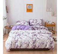 Juego De Cama De MáRmol Juego De Funda NóRdica Art Abstracto Chic Luxuey Juego De Cama De 3 Piezas Novedad DiseñO Moderno De MáRmol Funda NóRdica PoliéSter Suave Y CóModo (220×240cm, Morado)