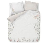 Juego de cama doble CAMPO DE FLORES 200 x 220 cm, blanco, percal de algodón, Pip Studio