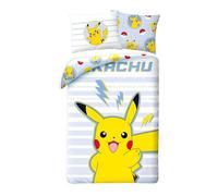 Juego de cama infantil reversible Pokémon Go Pikatchu Renforcé - 140 x 200 cm + 70 x 90 cm 100% algodón Pokemon Ropa de cama infantil con certificado Öko Tex