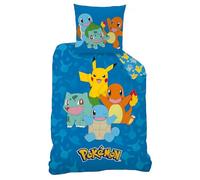 Juego de cama Pokémon, funda nórdica reversible de 140 x 200 cm, funda de almohada de 65 x 65 cm (juego de funda nórdica Pokémon - B)