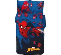 Juego de Cama Spiderman para Niño, Funda de Edredón Reversible 140x200 cm, Funda de Almohada 63x63 cm, 100% Algodón (Juego Spiderman)