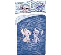Halantex Juego de cama Stich Besa Angel Disney – Funda nórdica reversible 140x200 + almohada 70x90