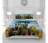 Juego de Cama Tractor 3D,Funda Nórdica con Estampado de Tractor,Cómoda Tunda Nórdica Decorativa de Microfibra para la Habitación de Los Niños (135×200 cm, T2)