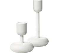 Juego de candelabros Iittala Nappula – 107 mm + 183 mm – Blanco – Juego de 2 piezas
