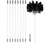 Juego de cepillos de limpieza de chimenea, nailon, tubo giratorio, juego de limpieza de ventilación, juego de limpieza flexible, juego de barrido, hollín, varillas de limpieza para chimenea (9
