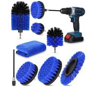 Juego de Cepillos de Taladro 8 Piezas,Cepillos de Taladro de Limpieza | Multifuncional Cepillos Taladro Cepillo para Taladro Limpieza para Coche para Llantas,Azulejos,Cocina,Baño,Parrillas,Azul