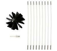 Juego De Cepillos for Limpieza Chimeneas, Limpiador for Respiraderos Con Varilla Flexible Mango Largo Extensible Varillas 9/18 Uds for Herramientas Techo(9Pcs 410mm Rods)
