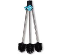 Juego de cepillos para inodoro, de 3 piezas, color y plateado, 55 cm, para el baño