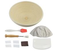 Juego de cestas a prueba pan, Kit cuencos for hornear ratán for masa madre con espátula for, cepillo revestimiento tela cojo for Para Pan