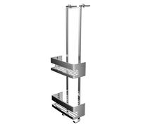 Juego de cestos para ducha, 2 unidades, metal, cromado, 22,5 x 70,3 x 9,7 cm, para colgar