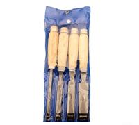 Juego de cinceles de madera, 4 piezas de acero al carbono 45# con asas ergonómicas, 6 mm, 12 mm, 18 mm, 24 mm para manualidades de tallado de carpintería (B)