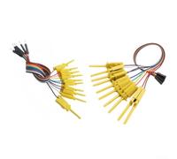 Juego de clips de analizador lógico de 20 pines con ganchos de resorte retráctiles para pruebas USB Hobby, kit de sonda macho y hembra en rojo, negro, amarillo, verde, azul, cables de alambre de cobre