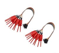Juego de clips de analizador lógico, kit de sonda de gancho de 20 cm con clips de prueba macho y hembra de 20 pines para pruebas de circuitos, analizadores lógicos USB aficionados, cable de cobre