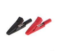 Juego de clips de cocodrilo rojo y negro de 2 mm, conectores banana aislados, cables de prueba para coche para carga de batería, panel solar de 41 mm