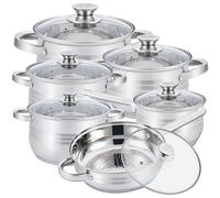 Juego de cocina de 12 piezas en acero inoxidable Herzberg, modelo HG1241-IX