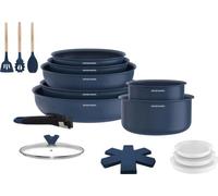 Juego de cocina de 18 piezas con mango desmontable, color azul, marca Arthur Martin, modelo AM5546