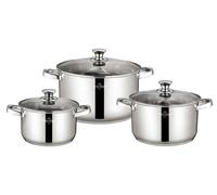 Juego de cocina de 6 piezas, apto para todas las cocinas, incluyendo inducción, colección Davos, acero inoxidable, marca Swiss Haus, modelo SH-DC2006