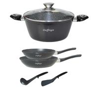 Juego de cocina de 6 piezas: ollas, sartenes, utensilios de cocina, tapa. Compatible con inducción. Color: