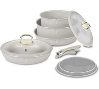 Juego de cocina de 9 piezas Berlinger Haus: sartén y ollas de aluminio con revestimiento antiadherente, aptas para cocinas de inducción, diseño que ahorra espacio, incluye tapas inteligentes y mango d