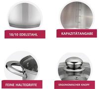 Juego de cocina de acero inoxidable de 8 piezas, apto para inducción, que incluye ollas con tapa: 22, 24, 26 y 28 cm