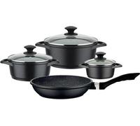 Juego de cocina GSW Gourmet Granit, 7 piezas, fabricado en aluminio fundido de alta calidad, apto para todas las fuentes de calor, incluyendo inducción, sin PFAS, color