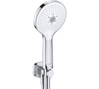 Duravit - Conjunto de alcachofa, codo y flexo, 3 chorros, cromo/blanco UV0762001005