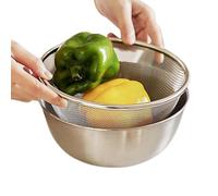 Juego de colador de acero inoxidable, colador para cereales, escurridor para alimentos de cocina, cesta colador de malla con cuenco para mezclar 19 x 8 cm/7,48 x 3,15 pulgadas, 110 g para pasta cocida