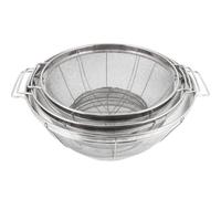 Juego de coladores acero inoxidable 3 piezas: malla 5, 4 y cuartos con asas base descanso para Pasta Verduras y Frutas