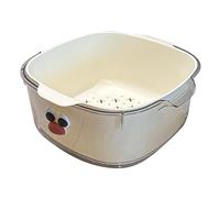Juego de coladores de cocina, colador 2 en 1 para lavar frutas y verduras, bonito cuenco de drenaje de cocina, cesta colador de arroz de pasta de doble capa para limpieza de ensaladas y bayas
