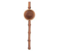 Juego de Coladores de Té, Tamices Finos de Ratán Natural con Asas Largas para la Preparación de Té de Utensilios de Cocina(Poste de bambú con orificios para drenaje de té)