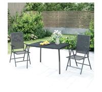 vidaXL Juego de comedor de jardín 3 piezas acero gris antracita