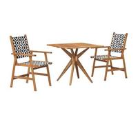 vidaXL Juego de mesa de jardín de 3 piezas, madera maciza de acacia