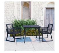 vidaXL Juego de comedor de jardín 3 piezas ratán PVC negro