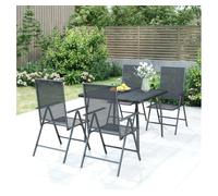 Juego de comedor de jardín 5 piezas acero gris antracita vidaxl