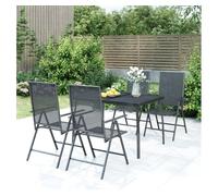 vidaXL Juego de comedor de jardín 5 piezas acero gris antracita