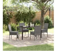 Juego De Comedor De Jardín 5 Piezas Gris Poliratán V1410 Unico / Gris