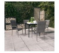 vidaXL Juego de comedor para jardín 5 piezas con cojines gris y negro