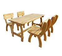 vidaXL Juego de mesa y sillas de jardín de 5 piezas, fabricado con madera de pino tratada